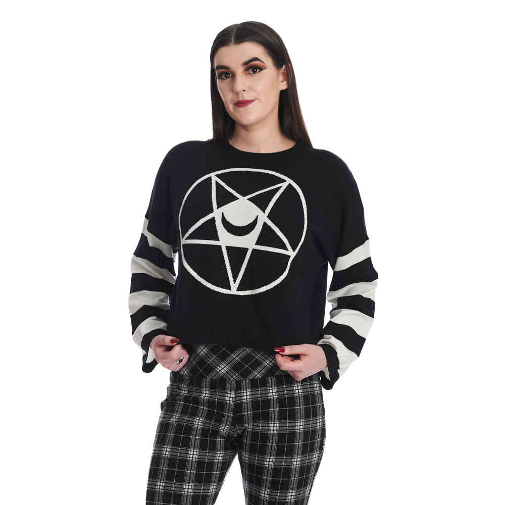 Banned - Moloch Pentagram Strick pullover - Schwarz
